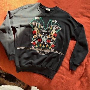 Zara Beaded Black Sweatshirt